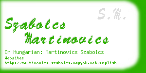szabolcs martinovics business card